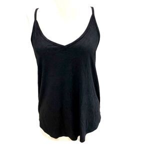 Shyanne black v neck front and back adjustable straps 90%cotton 10%spandex